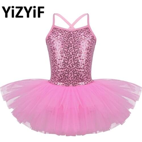 YiZYiF Kids Girls Dress Ballet Sequined Christmas Costume Tutu Dress Dance Leotard Gymnastics Ballerina Clothing for Girls
