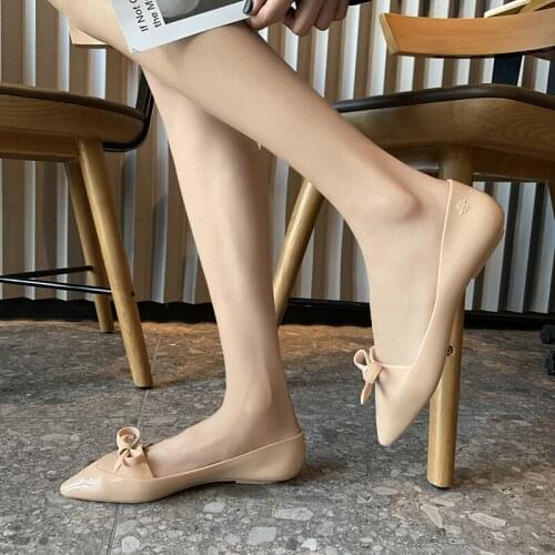 Womens platform shoes soft comfortable pointed toe solid color bow elegant gentle temperament shopping office shoes U19-15