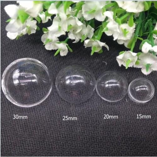 12pieces 30mm 25mm 20mm 15mm half glass globe dome locket vial pendant glass bottle vial pendant fashion jewelry accessories