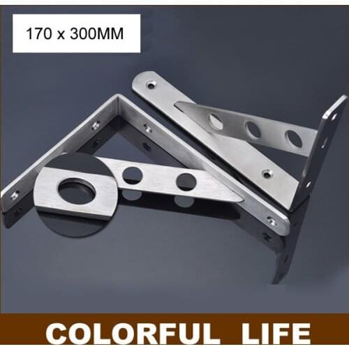 170x300mm,Thick stainless steel Shelf bracket, marble stand, wall, shelf, bracket ,Home Hardware good Load-bearing