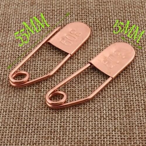 20PCS Safety Pins Craft Rose Gold Plated Safety Pin Brooch Stitch Markers Metal Safety Pins Loops Charms Jewelry Tag-55mm