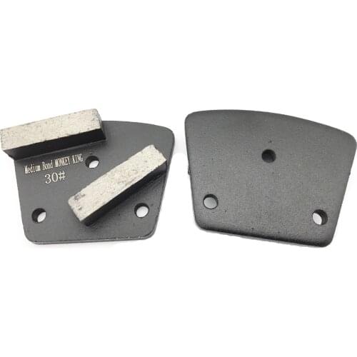 3 pieces double segments Traps Floor Shoe Trapezoid Metal Diamond Concrete Grinding Disc Pad grit 30 medium bond