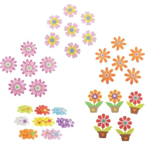 5/6/7/40x Flowers Flatback Sticker Children Scrapbooking Embellishment Craft