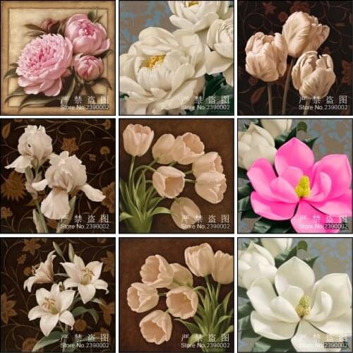 Diy Diamond Painting Flower Diamond Mosaic Cross Stitch Posters Full Diamond Sets Unfinished Full Diamond Embroidery