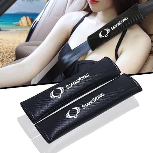 Auto Accessories carbon fiber Neck protection in the car For ssangyong kyron actyon korando rexton styling car sticker