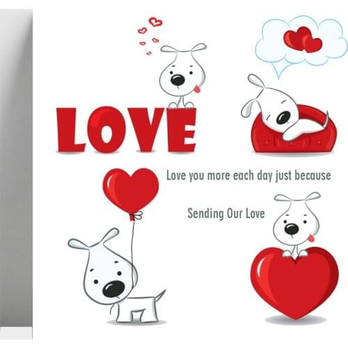 AZSG Love Heart-shape Balloon / Cute Dog Clear Stamps For DIY Scrapbooking/Card Making/Album Decorative Silicone Stamp Crafts
