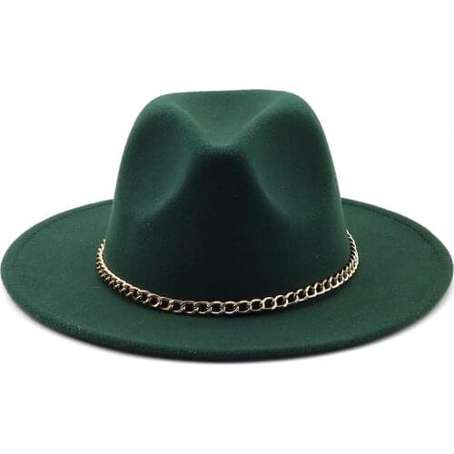 Black/white Wide Brim Simple Church Derby Top Hat Panama Solid Felt Fedoras Hat for Men Women artificial wool Blend Jazz Cap