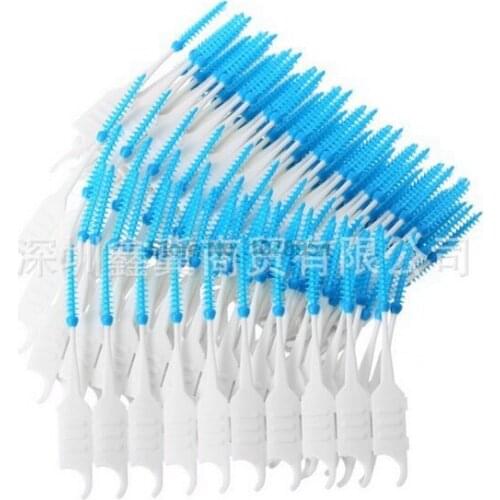 By dhl 50boxes 200Pcs/Box Soft Silicone Dental Floss Interdental Brush Disposable Teeth Stick Toothpicks Floss Tooth new