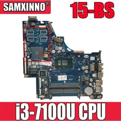 For Hp 15-BS Laptop Motherboard CKL50 LA-E801P With i3-7100U CPU DDR4 924749-601 924749-501 924749-001 MB 100% Tested Fast Ship
