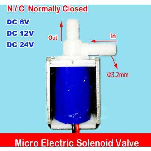 Micro Electric Solenoid Valve DC 6V /12V /24V Normally Closed Mini Water Air Valve Miniature Bleed Valve Controller Switch N/C