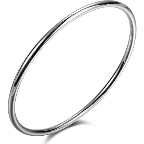 Hot sell Fashion Silver plated 3mm Single Circle Bangle Bracelet for Women Jewelry Factory Price SMTB135