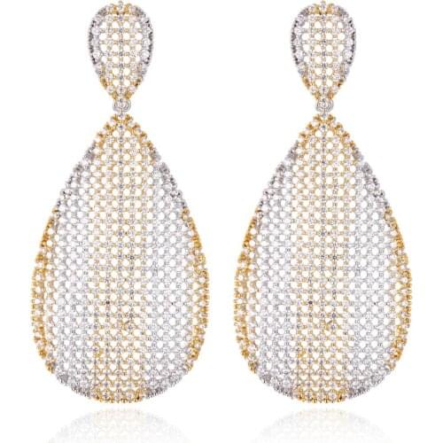 GrayBirds New Fashion Jewelry Exaggerated Water Drop Earring For Women Hollowing Out Two-tone And Rhodium In The Stock MLE146