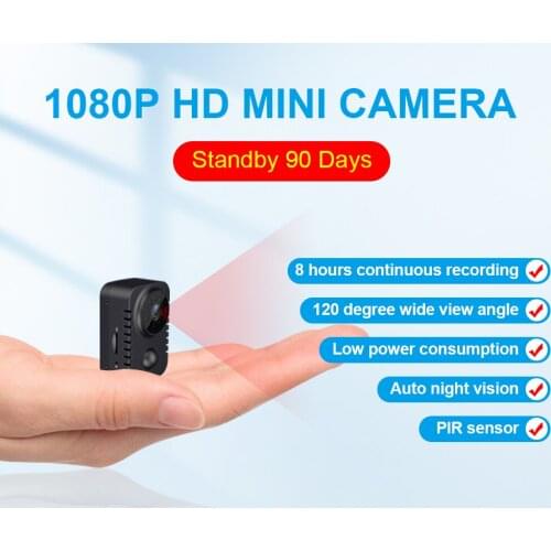 HD Mini Body Camera Wireless 1080P Security Pocket Cameras Motion Activated Small Nanny Cam for Cars Standby PIR Webcam