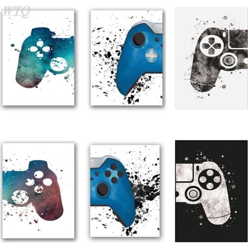 Canvas Paintings Gamepad Abstract Posters Wall Poster Canvas Painting Wall Art Pictures Gamer Gift for Boys Children Room Decor