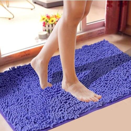 TECHOME Microfiber Carpet Bedroom Kitchen Living Room Mat Door Non-slip Carpet Foot Pad Rug Home Decoration