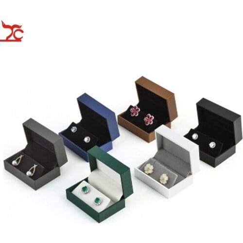 Fashion Earring Jewelry Storage Box 6 Colors Stud Earrings Organizer Gift Box Leatherette Pendant Earring Surprice Gift Box