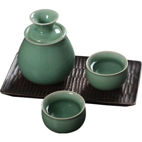 Ceramics Hip Flask Set Classic Chinese Style Home Art Vintage Hidden Alcohol Gift Set For Men Bouteille Inox DrinkwareED50JH