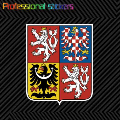 Czech Coat of Arms Sticker Decal Self Adhesive Vinyl Czech Republic Flag CZE CZ Stickers for Cars, Bicycles, Laptops, Motos