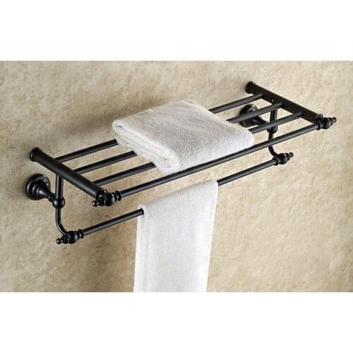 Wall Mounted Black Oil Rubbed Antique Brass Bathroom Large Towel Rail Towel Bar Holder Shelf Bathroom Accessory mba821
