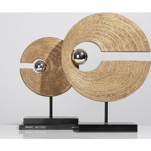 New Chinese Style Living Room Tv Cabinet Golden Round Ornaments Decor Wine Cabinet Porch Creative New House Housewarming Gifts