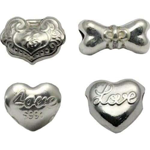 Beadsnice wholesale charm beads 925 sterling silver big hole spacer beads DIY bracelet components ID33999