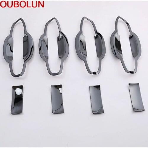 OUBOLUN For Volkswagen Tiguan MK2 2017 2018 2019 Outer Side Door Handle Bowl Sticker Cover Trim Exterior Accessories Stainless