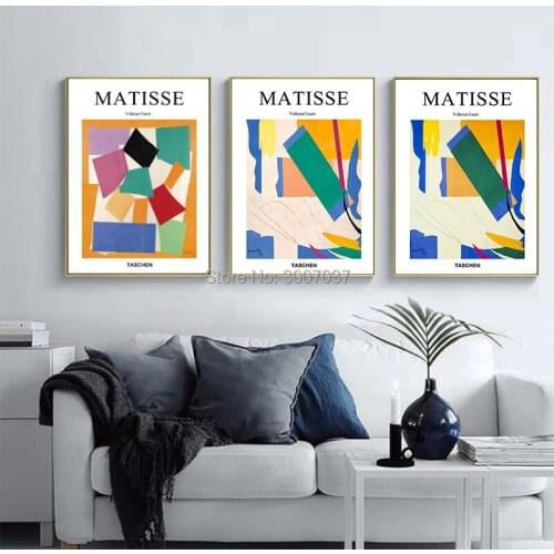 Matisse Posters And Hand Painted Oil Painting Abstract Geometric Colorful Wall Art Canvas Painting Picture For Living Room