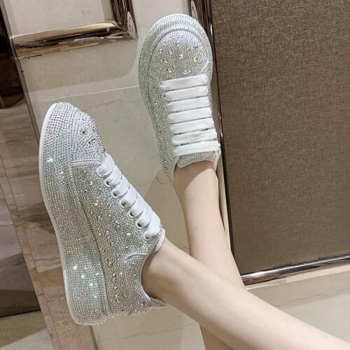 Casual Woman Shoe Glitter Shoes Clogs Platform Round Toe All-Match 2020 Fashion Womens Creepers Small Modis New Slip-On