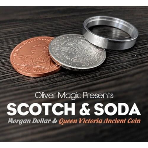 Scotch & Soda by Oliver Magic (Morgan Dollar and Queen Victoria Ancient Coin) Magic Tricks Gimmick Props Stage Close Up Magia