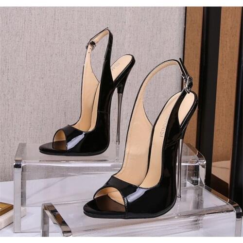 16cm Extreme High Heels Sandals Ankle Strap Sexy Pumps Peep Toe Fetish SM Cosplay Show Drag Queen Cross Dresser Unisex Shoes