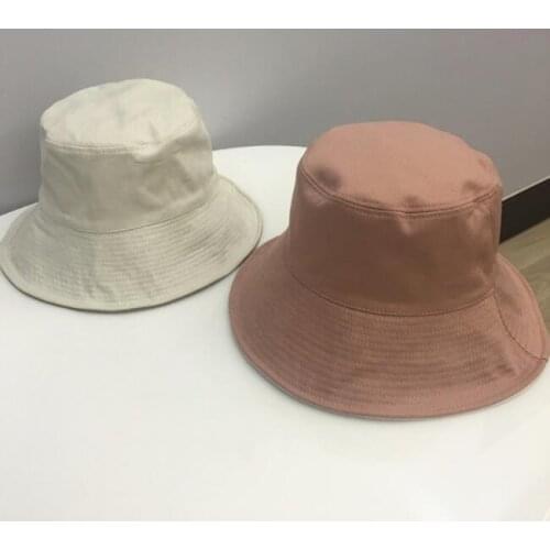 Cotton Double-sided Fishermen Hat Lady Spring New Korean Casual Basin Hat Travel Beach Caps Fishermen Hats