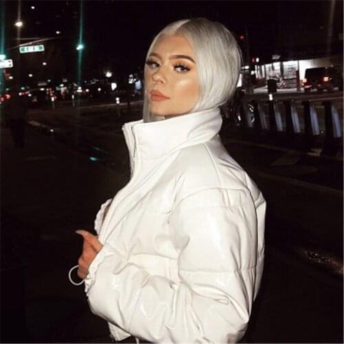 Women Zipper Jacket Coat Solid Short Parkas Mujer Coat y2k Outerwear Warm Long Sleeve Jacket Autumn Winter Female Puffer Jacket