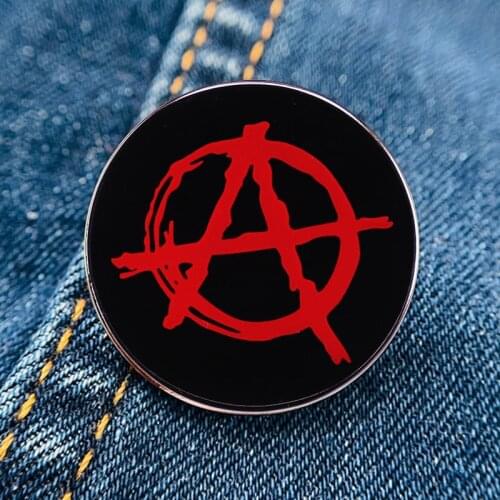 Cartoon Game Anarchy Red Flag Enamel Brooch Pin Backpack Hat Bag Lapel Pins Badges Women Mens Fashion Jewelry Accessories