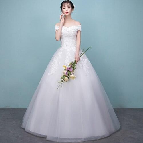 Spring summer Ms sexy white lace marriage point diamond word shoulder dress high waist banquet large size dress women clothing