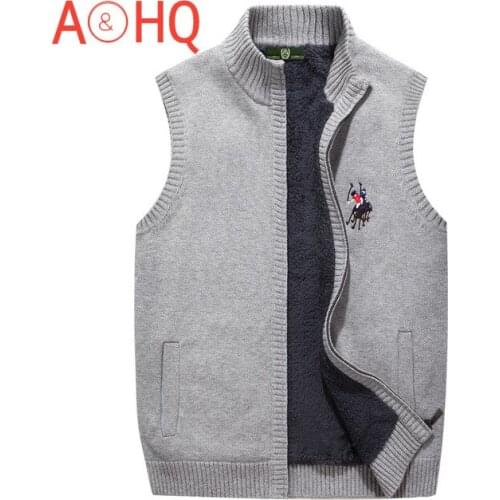 Winter Warm Thicken Mens Vest Fleece Vests Warm Stand Collar Waistcoat Cardigan Sleeveless Outwear Jacket Male Clothing