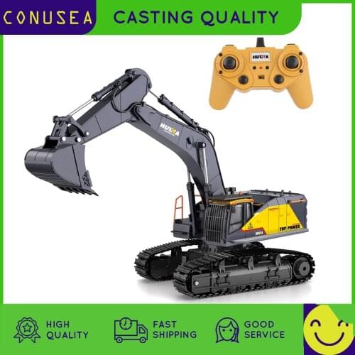 1/14 Huina Rc Truck Excavator Machine On Control Caterpillar Alloy Engineering Car Remote Control Vehicle Tractor Toys for Boy