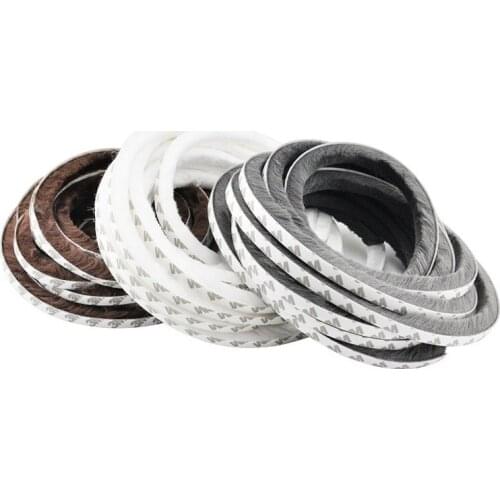 10Meters Self-adhesive Window Door Furniture Closet Weatherstrip Brush Wool Pile Noise Buffer Seal Strip Brown White Grey