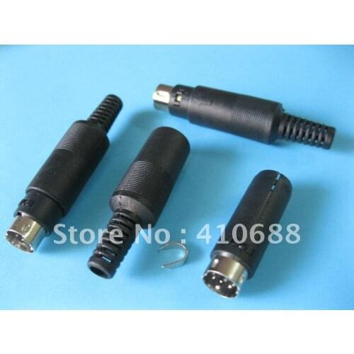 100 Pcs Per Lot Mini DIN Plug Connector 8 Pin with Plastic Handle Male Hot Sale High Quality