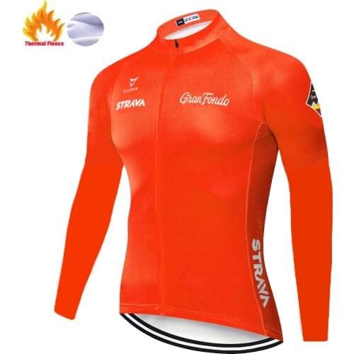 2021 camisa de ciclismo STRAVA cycling jersey men Winter Thermal Fleece Bike Jersey uniformes de ciclismo para hombre