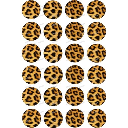 24 Leopard Edible Cake Topper Wafer Rice Paper Cake Cookie Cupcake Toppers Birthday Wedding Cake Decoration Party Decor Supplier