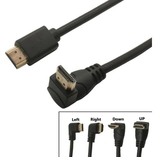 4K*2K 60HZ 2.0 HDMI-compatible Down & Up & Left & Right Angled 90 degree Male HD extension Cable HDMI-compatible 2.0angle cable