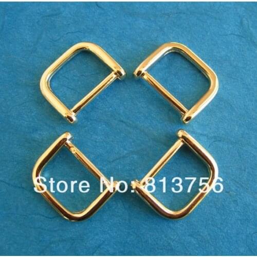50 pcs Shine Gold Plated D-Rings Diecast - 3/4 Inch