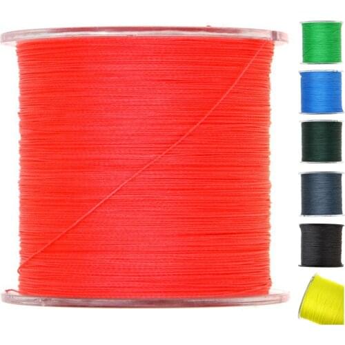 500M 50LB Colorful 4 Strands Multifilament PE Braid Fishing Line (Yellow)