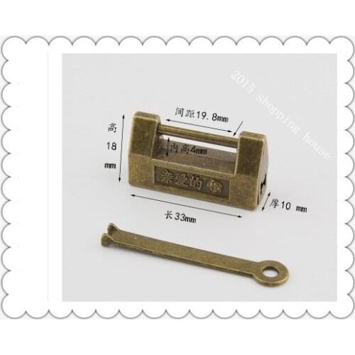 A01 Furniture accessories Mini small antique lock box cross open padlock Chinese ancient locks Zinc alloy