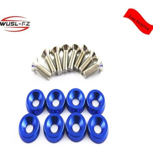 Free shipping Fender Washers (8PCS)and bolt Aluminum for Honda Civic Integra RSX EK EG