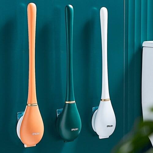 Baseball Bat Toilet Brush White Toilet Bowl Silicone Brush Silicone Head For Bathroom Head Toilet Flexible Brush Hot Sell