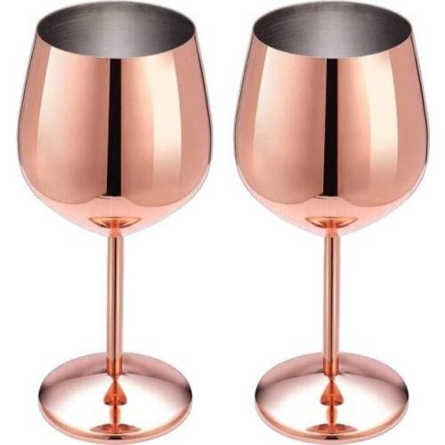 2 Pcs Stainless Steel Red Wine Glass Metal Wine Glass White Wine Cocktail Glass Goblet Juice Drink Champagne Goblet