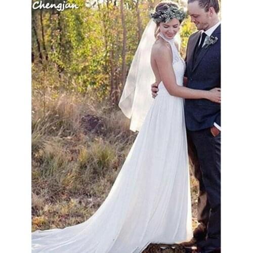 Chengjun Hongkong A Line Elegant Party Boho Beach Wedding Dress