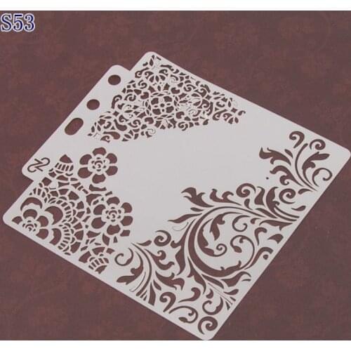 Flower corner Layering Stencils for Diy scrapbook/photo album Decorative Embossing coloring,painting stencil,home decor