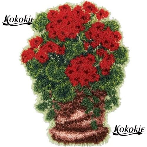Flower decor latch hook rug kit canvas 3d printing vloerklee foamiran for needlework handwerken knoop crochet needle for carpet